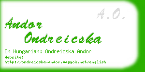 andor ondreicska business card